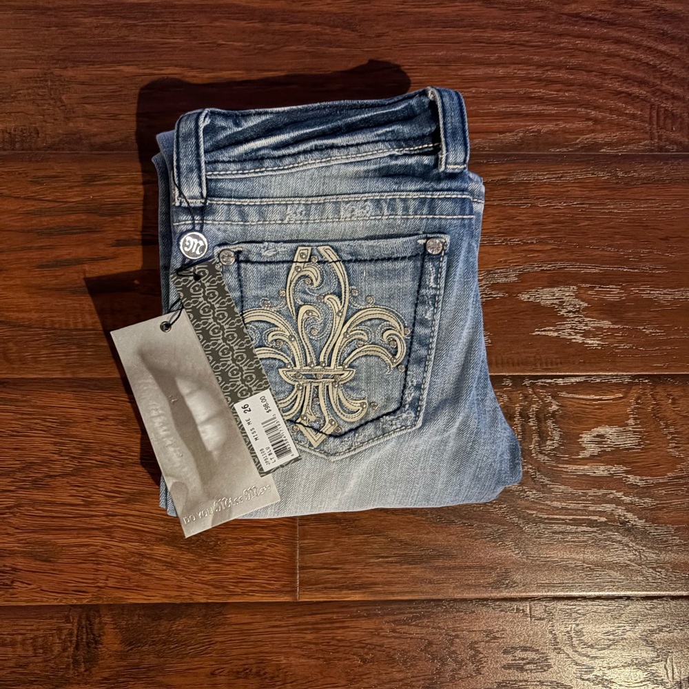 Miss Me Light Blue Embroidered Boot Cut Jeans